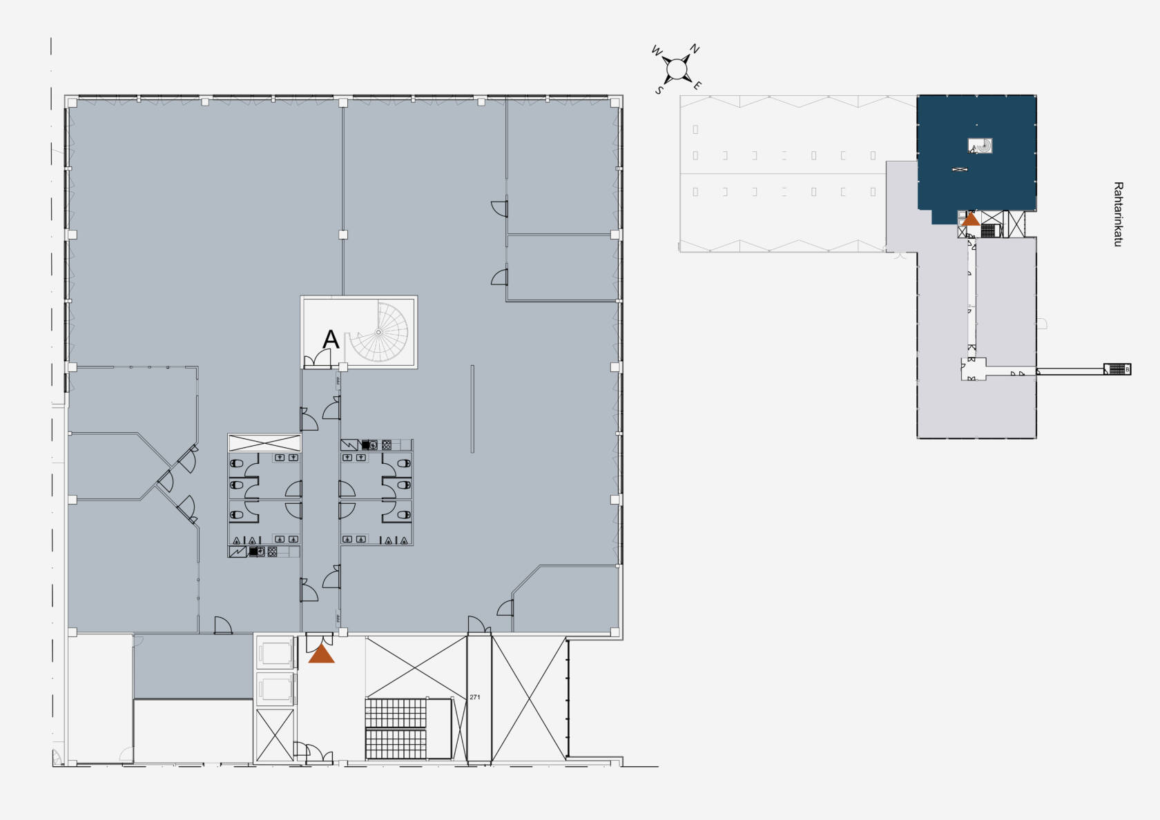 Toimisto 3.krs 860m2 pohjakuva.