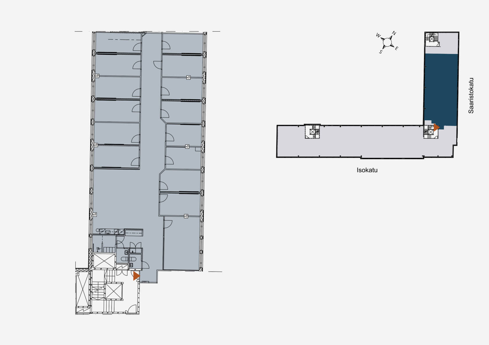 Pohjakuva toimisto 272m2 neljäs kerros.