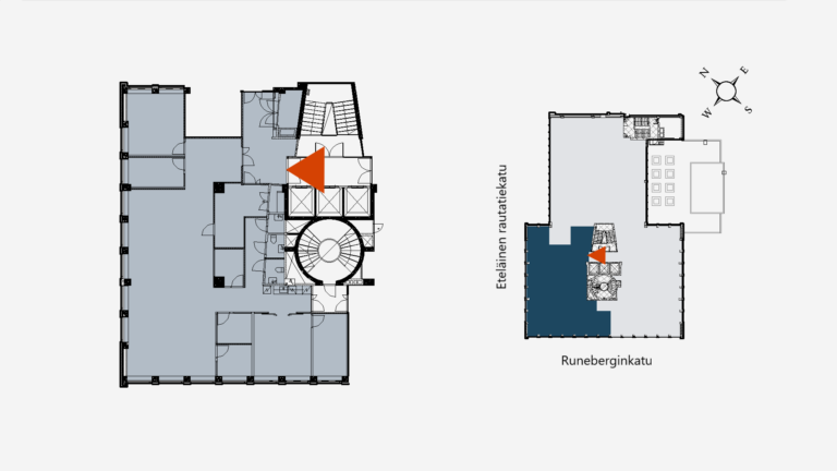Runeberginkatu 5, 4. kerroksen 219,5 neliöinen toimistotila.
